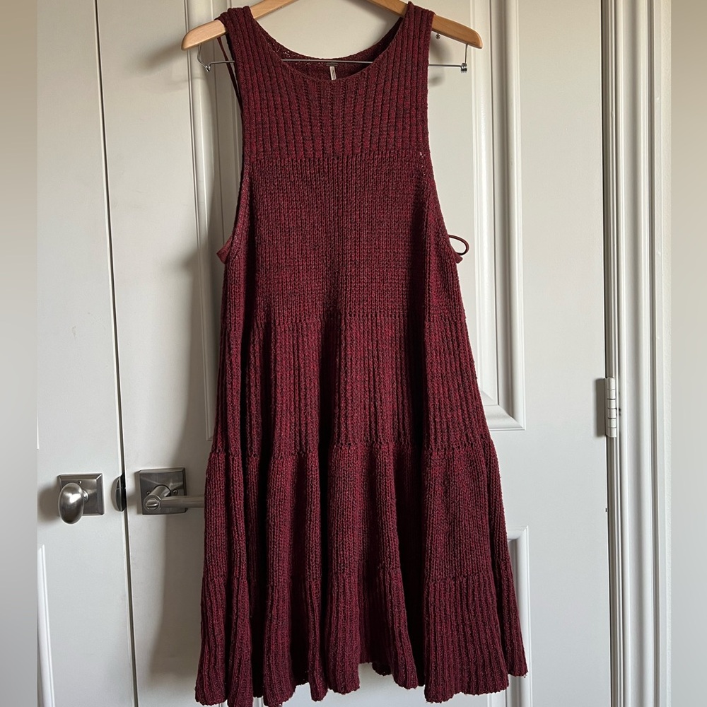 Deep Red knit skater dress